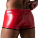 TOF PARIS Vinyl Boxer Trunks Stretchy Tight-Fit Waxed Leather-Look Shiny Red