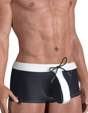 WildmanT Swimwear Moby Big Boy Pouch Swim-Trunk Square Cut White MDS-SQ