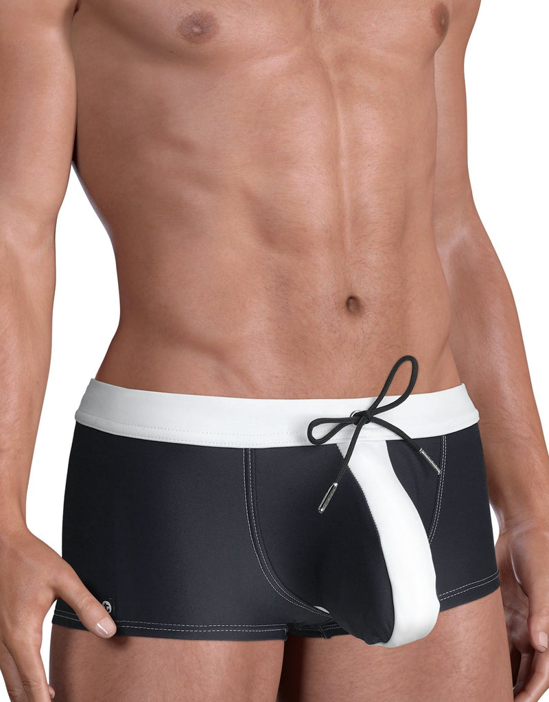 WildmanT Swimwear Moby Big Boy Pouch Swim-Trunk Square Cut White MDS-SQ