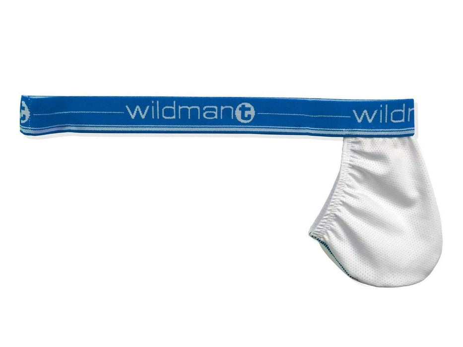 WildMant WildmanT Jock Big Boy Strapless JockStrap Mesh Pouch White/Blue Band WT-MEPO 8