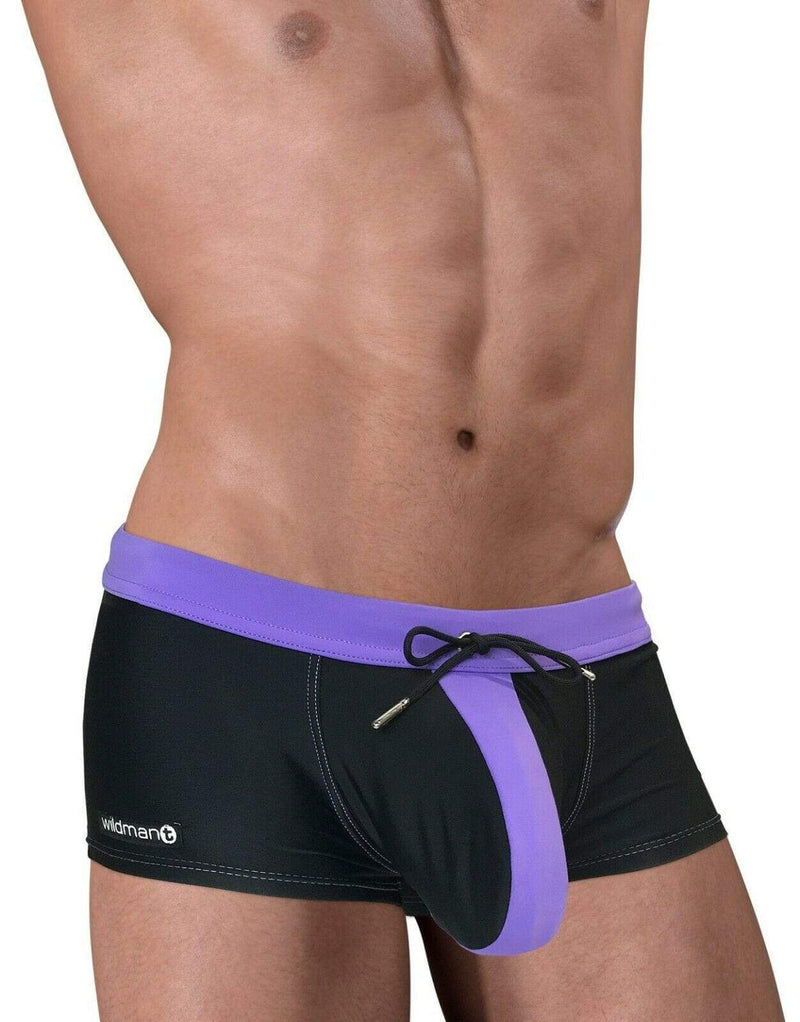 WildmanT Swimwear Moby Big Boy Pouch Swim-Short Square Cut Purple MDS-SQ 2