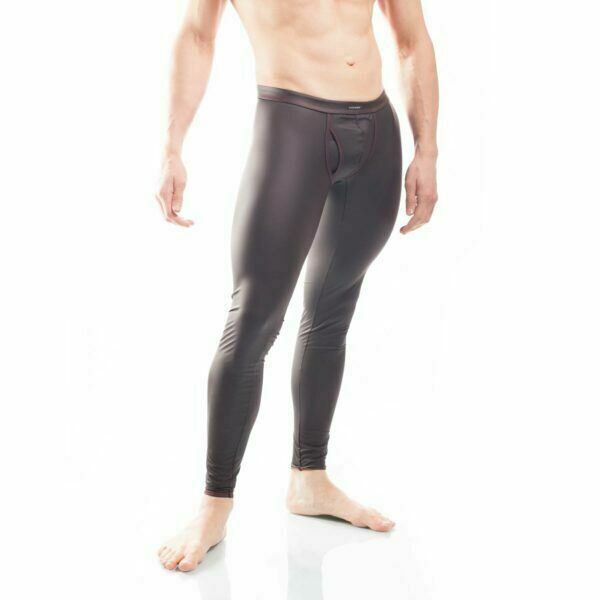 WOJOER Legging Synlex Latex-Look Legging Black Matt Red 331W421