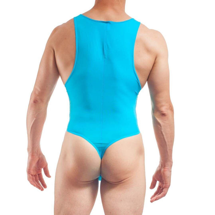 WOJOER Stringbody Sheer Swim Thongs Bodysuit Light Blue Singlet 320S5 4