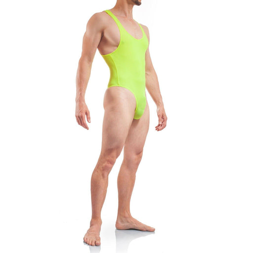 WOJOER Stringbody Sheer Swim Thongs Bodysuit Yellow Singlet 320S5 4