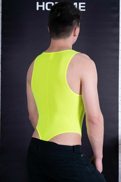 WOJOER Stringbody Sheer Swim Thongs Bodysuit Yellow Singlet 320S5 4