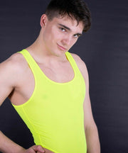 WOJOER Stringbody Sheer Swim Thongs Bodysuit Yellow Singlet 320S5 4