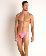 XL -LASC Brazilian Swim-Thong Light Tropical Pink Single Ply Swimwear MX1