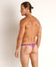 XL -LASC Brazilian Swim-Thong Unlined Plaid Hot Pink Swimwear MX1